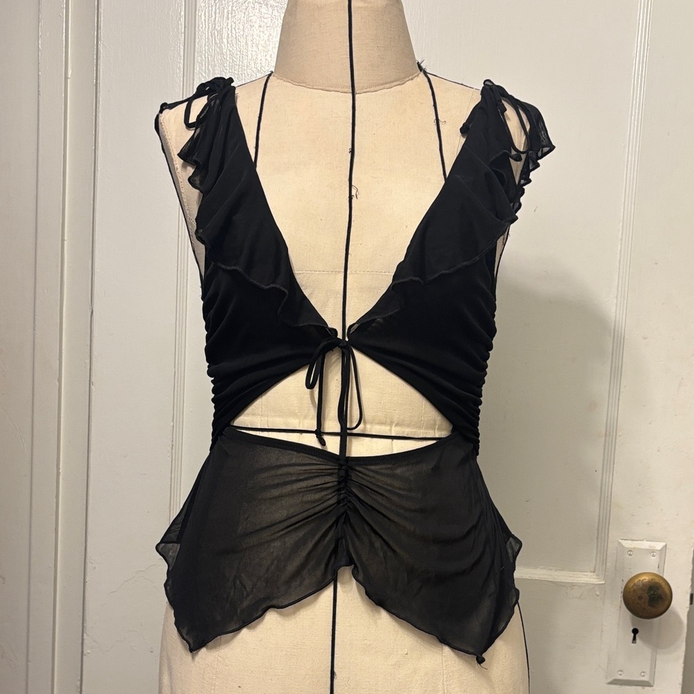 Urban Outfitters Black Sheer Top